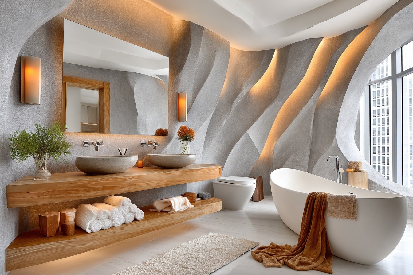 Brutalist Warmth Bathroom