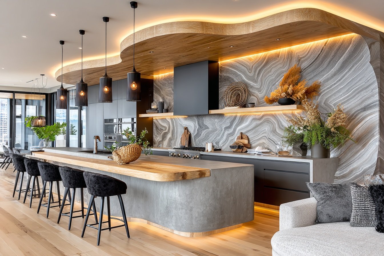 Brutalist Warmth Living Room