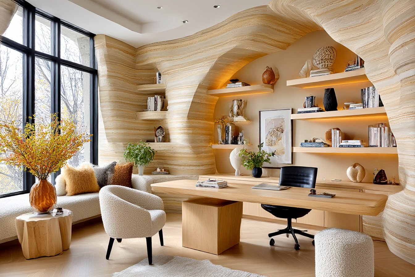 Brutalist Warmth Home Office