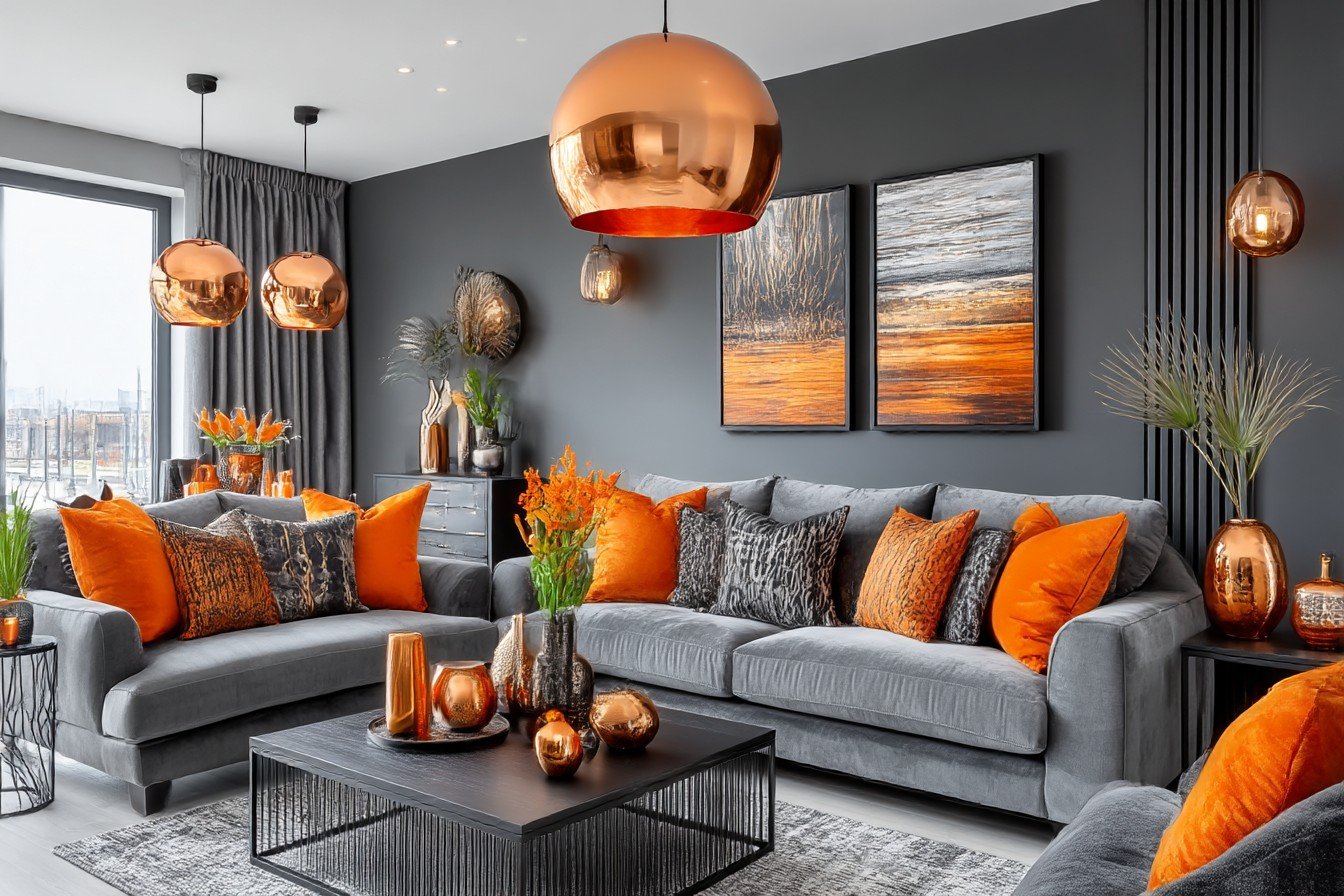 Copper Accents Living Room