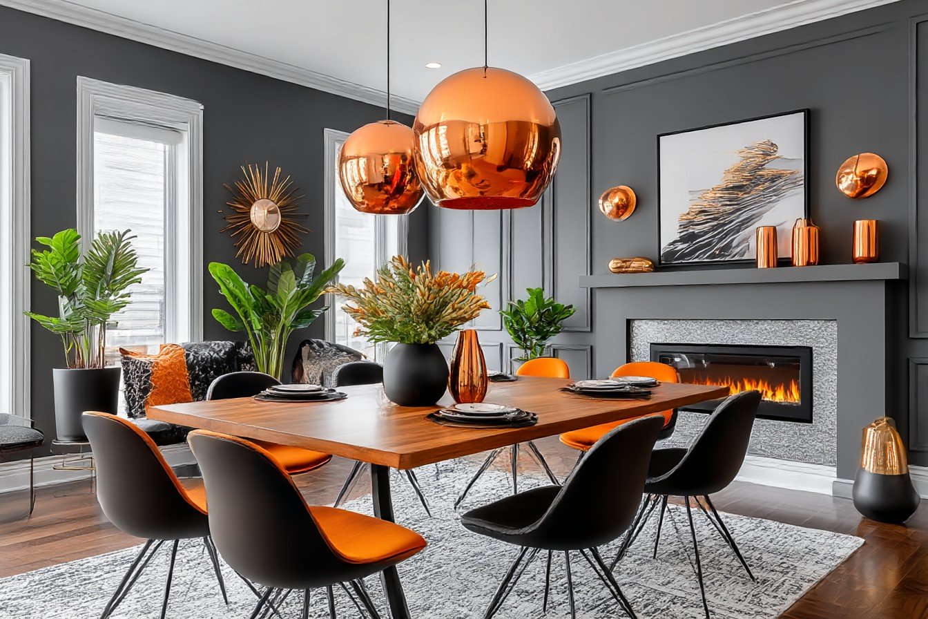 Copper Accents Dining Room