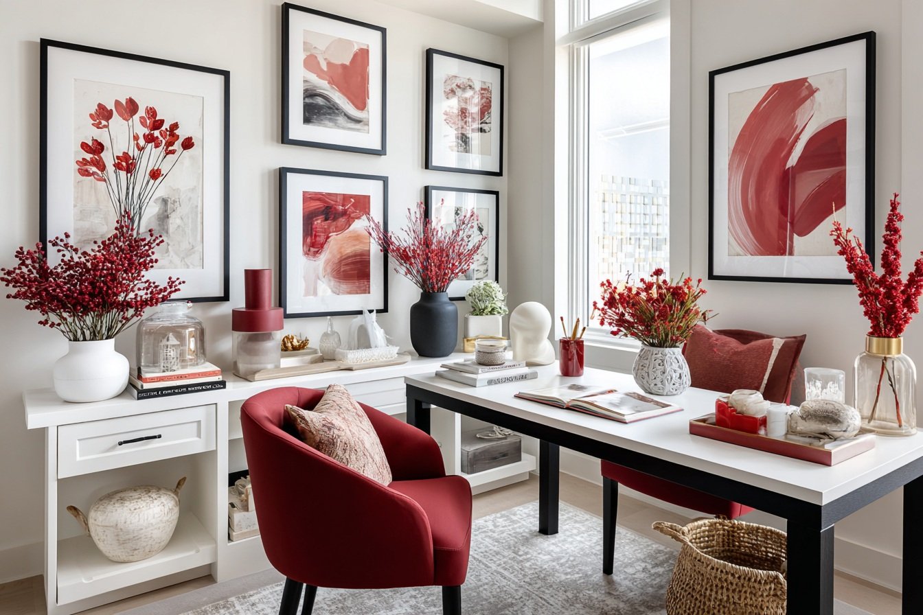 Crimson Graphite Bedroom