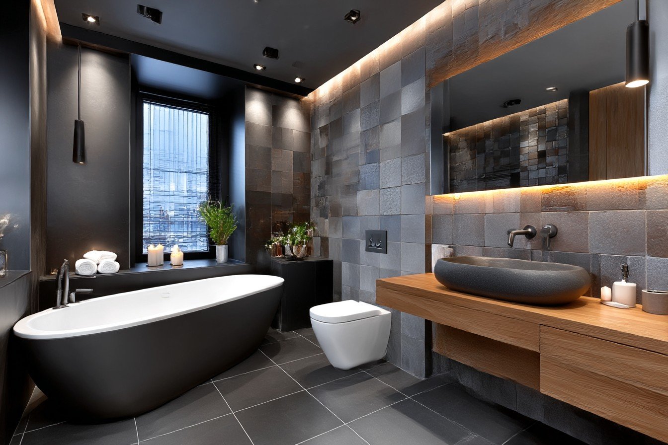 Dark Moody Palettes Bathroom