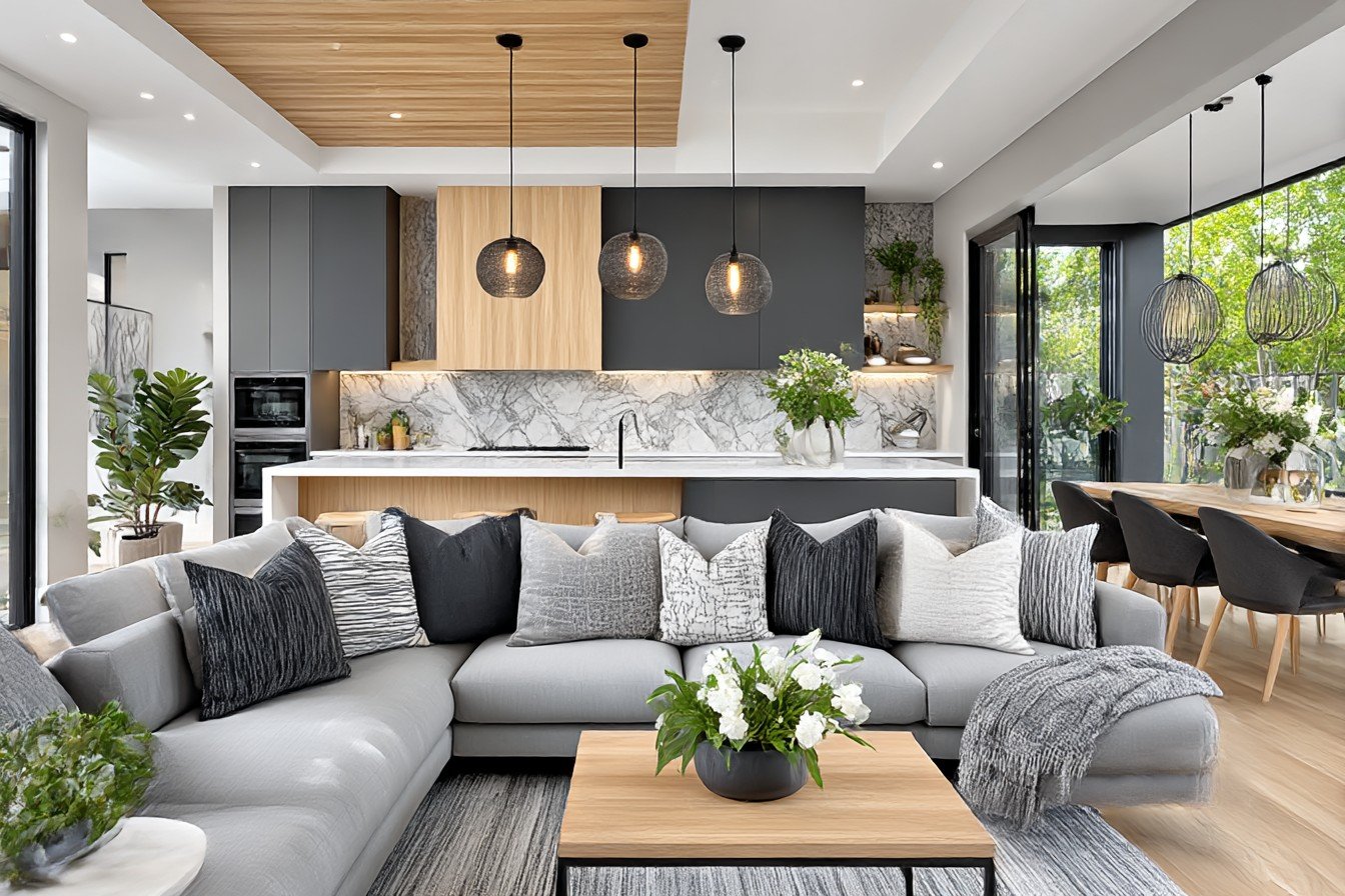 Dark Moody Palettes Open Plan Kitchen