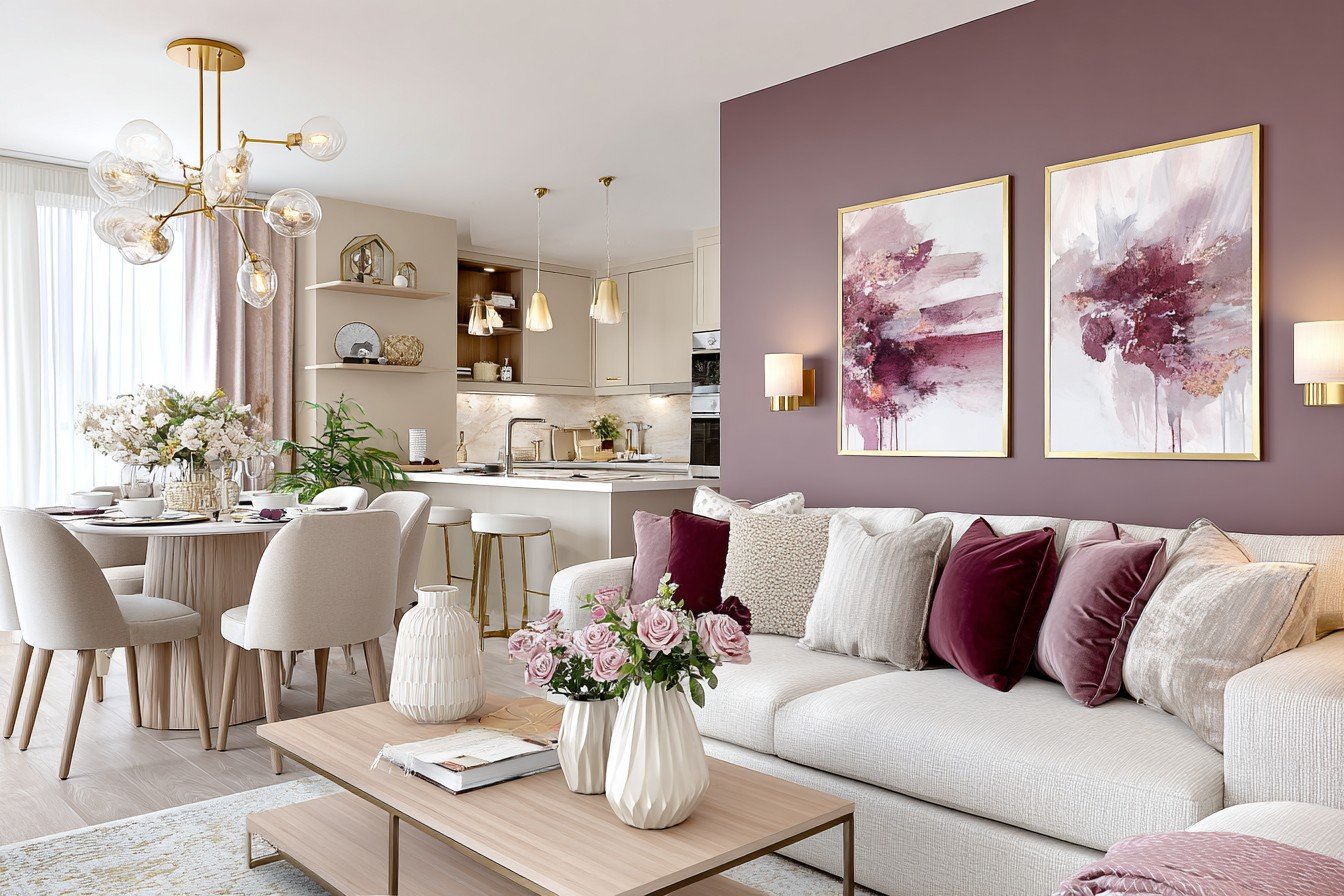 Deep Fig & Sandstone Dining Room