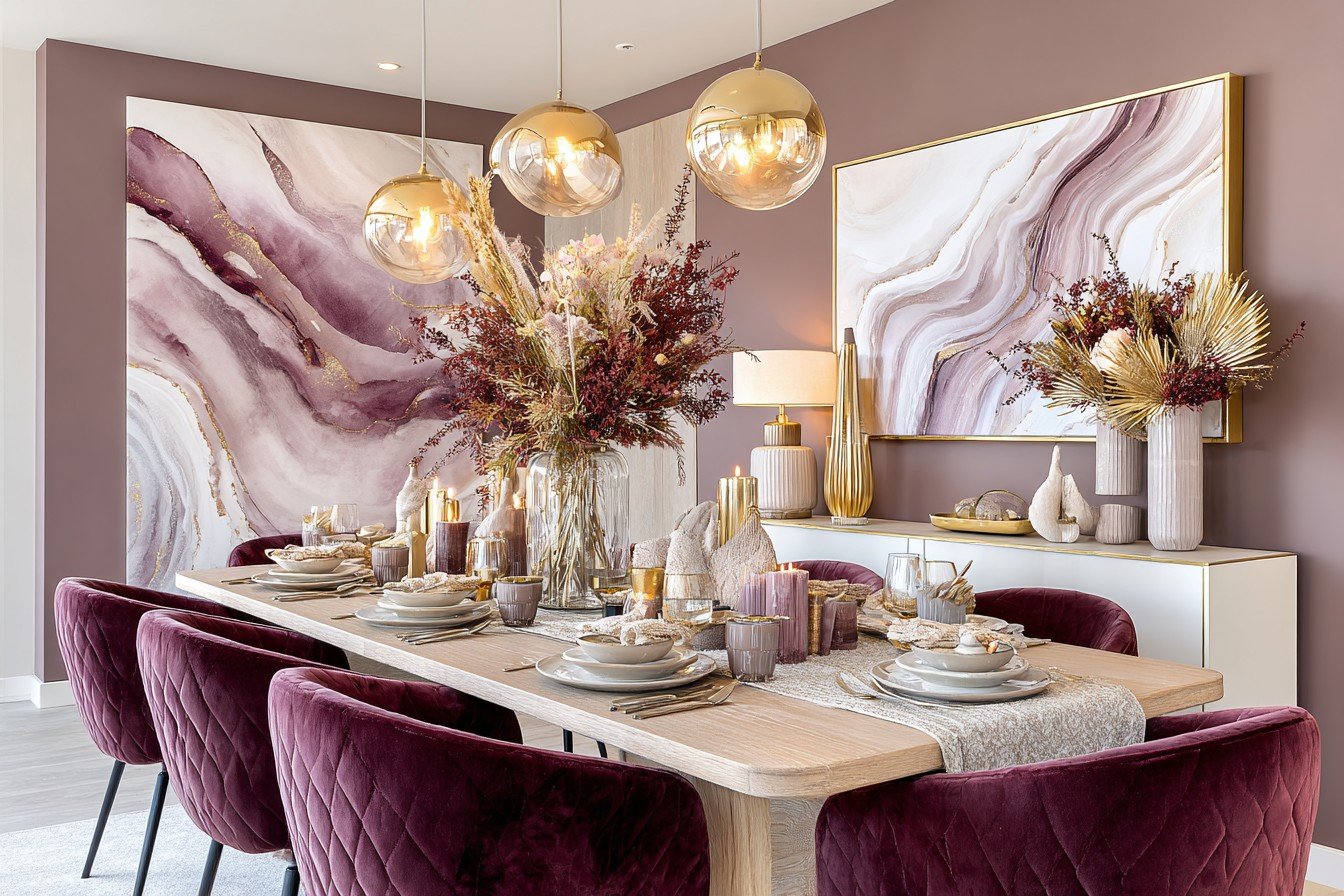 Deep Fig & Sandstone Dining Room