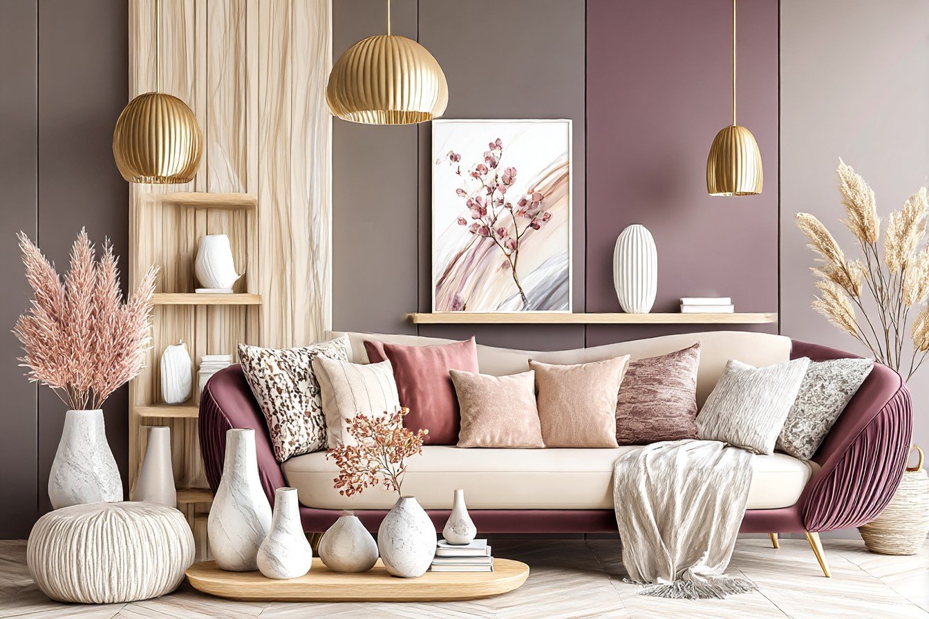 Deep Fig & Sandstone Living Room