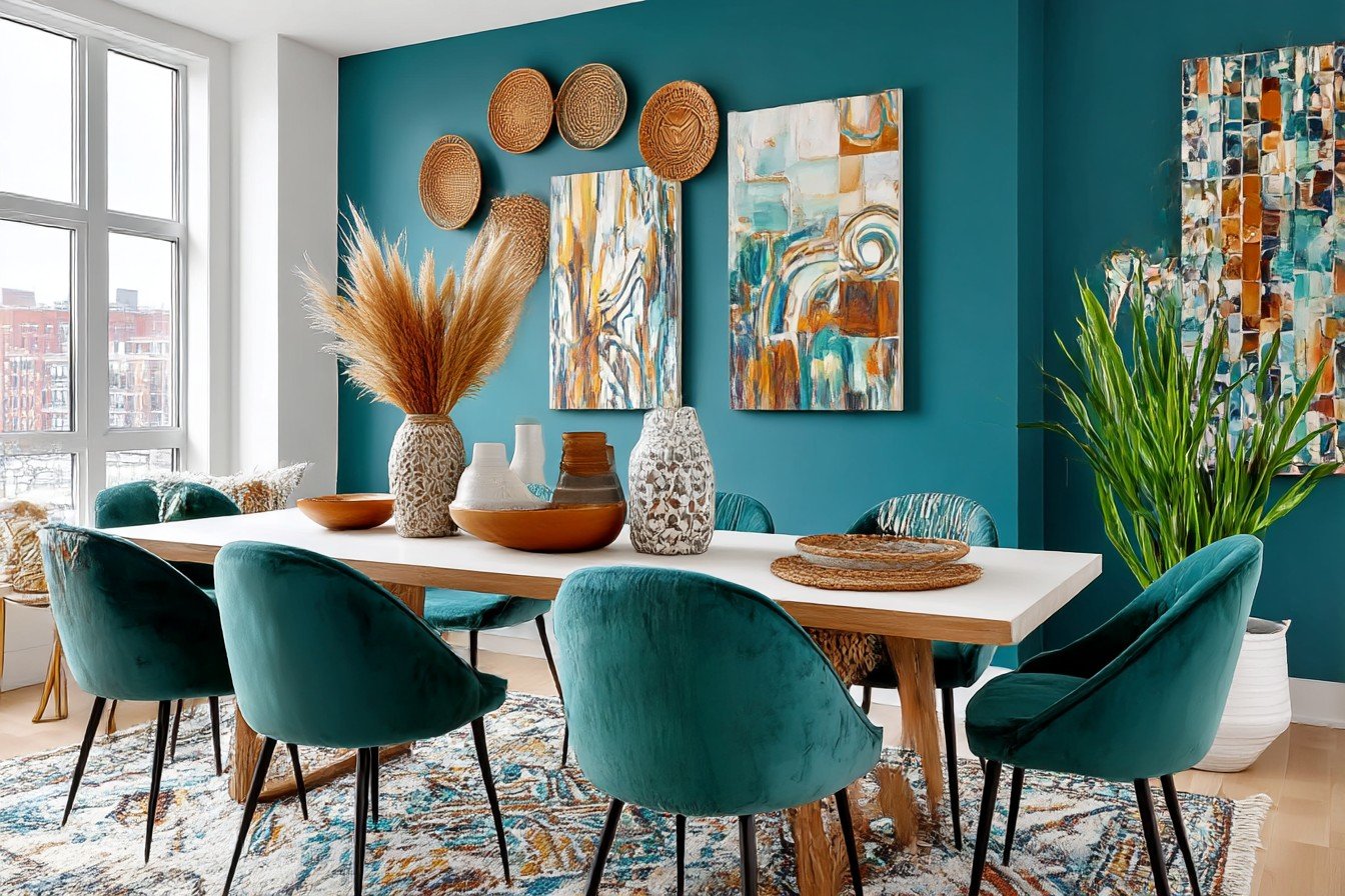 Emerald Bohemian Dining Room