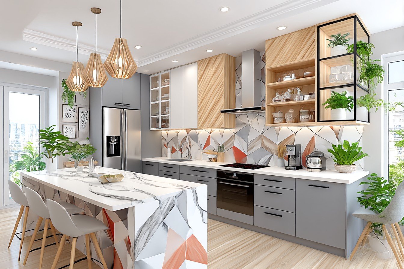 Funky Geometric Living Bedroom