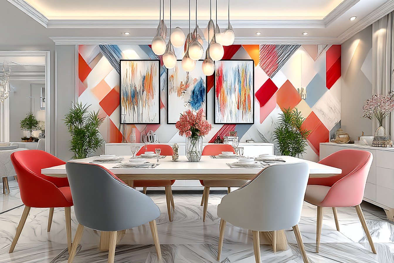 Funky Geometric Living Dining Room