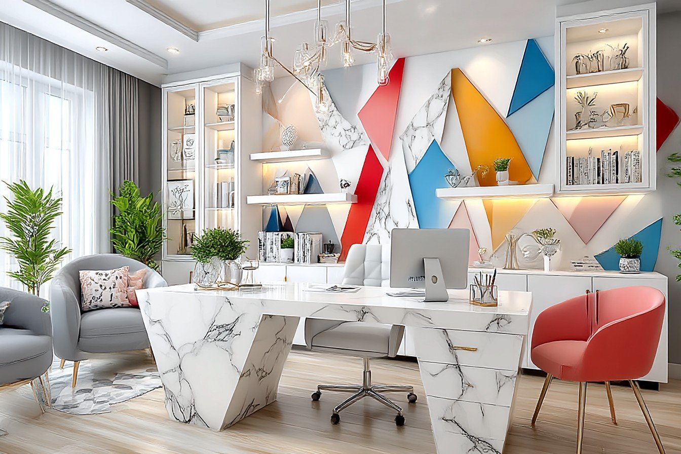Funky Geometric Living Home Office