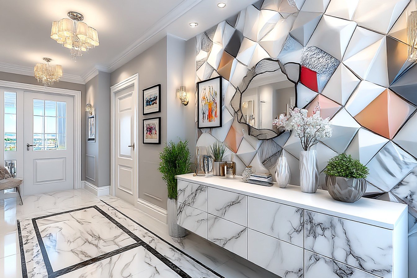 Funky Geometric Living Hallway