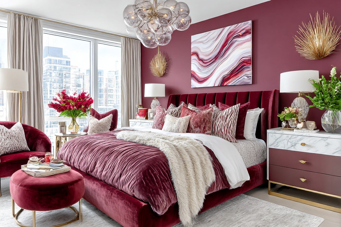Garnet Glamour Bedroom