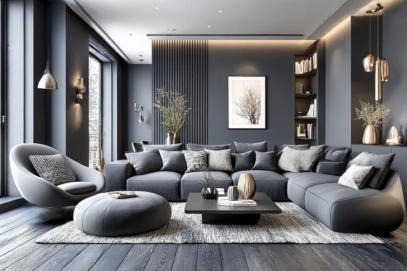 Midnight Minimalism Living Room