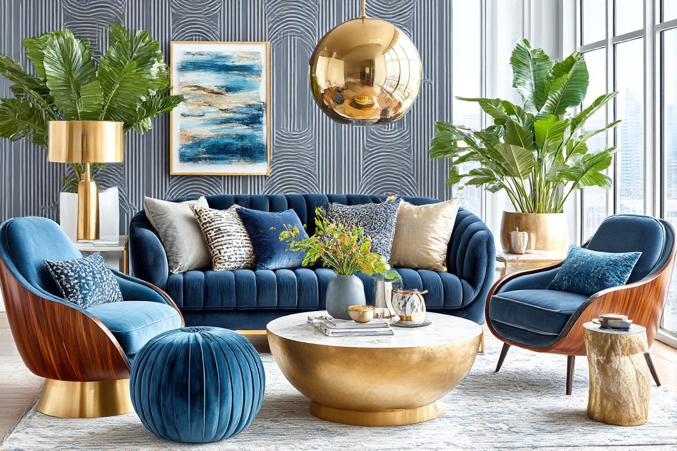 Midnight Velvet Luxe Living Room