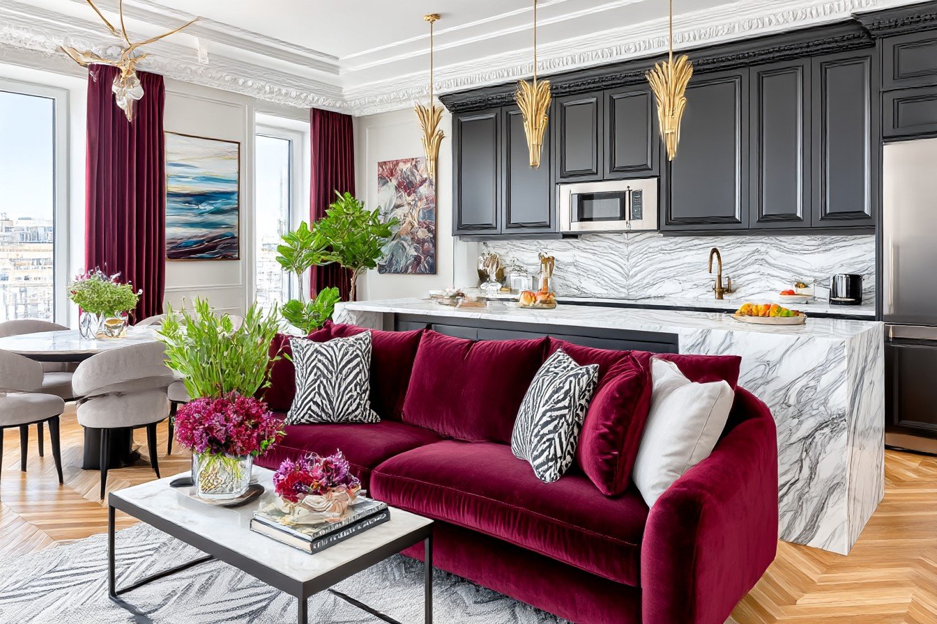 Neo-Victorian Noir Open Plan Kitchen